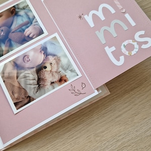 Baby photo album, handmade album, memory book, newborn, christening gift, first year baby, granddaughter gift, scrapbook