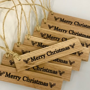 Christmas tags - Merry Christmas - Oak Rustic label