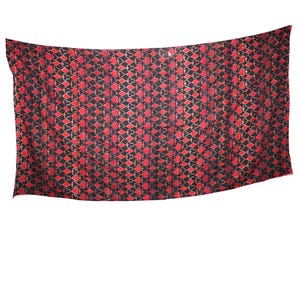 Couvre-lit - motif carte - rouge - Plaid indien - 290 x 160 cm