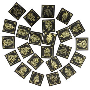 Bandiera di preghiera - Ganesha - nera - carta - circa 10,5 x 10,5 cm