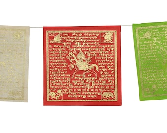 Prayer flag - Windhorse - colorful - approx. 10.5 x 10.5 cm