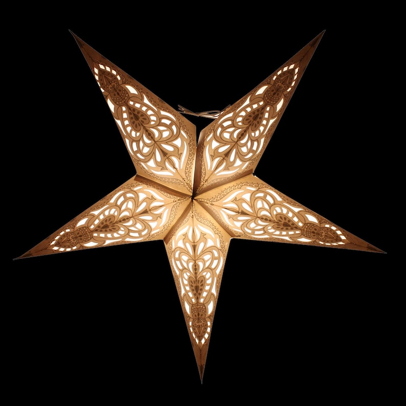 60 cm Paper Star Christmas Star Star 5 pointed White-Grey