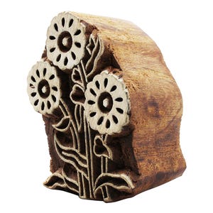 Wooden stamp - flowers - 4 cm - wooden stamp