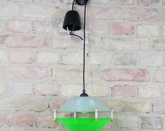 Record lamp - Vinyl lamp made of records - Model 06 double - green - white