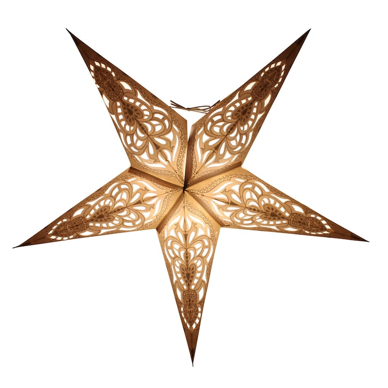 60 cm Paper Star Christmas Star Star 5 pointed White-Grey