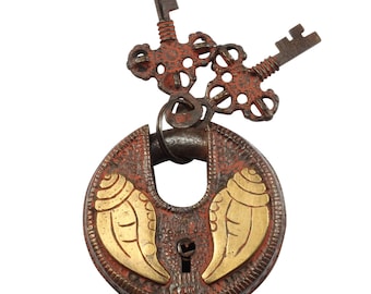 Lock - Padlock - Shells - Brass - Red