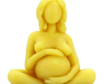 Candle Wax Light Yoga Mama Pregnant Woman Baby Bump Beeswax Yellow