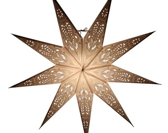 Paper star - Christmas star - star 9-pointed white patterned 02 - 60 cm