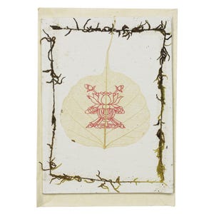 Grußkarte - Postkarte - handmade - natural recycled Paper - Lotus