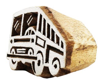 Wooden stamp - bus - 5 cm - wooden stamp