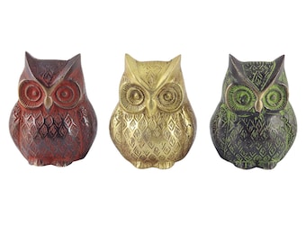 Brass owl - figurine - decoration - animal
