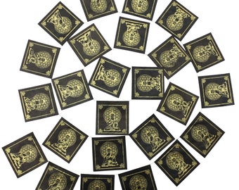 Prayer flag - Flower of Life - Buddha - black - paper - approx. 10.5 x 10.5 cm