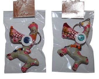 Animal pendant with button eyes - Funny dog ​​07 - Animal doll