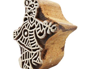 Wooden stamp - flute player - 5 cm - wooden stamp
