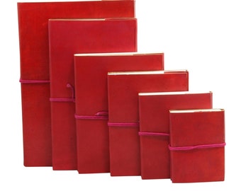 Leather notebook - red - sketchbook - diary
