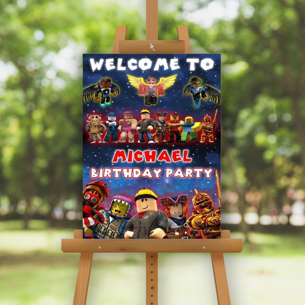 Roblox welcome sign Roblox welcome poster Roblox birthday | Etsy