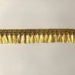Garniture à franges en or métallique de 3 cm de largeur pour ensemble de voile de calice, couvertures, tissu d'autel, projets de couture, projets de décoration intérieure, artisanat