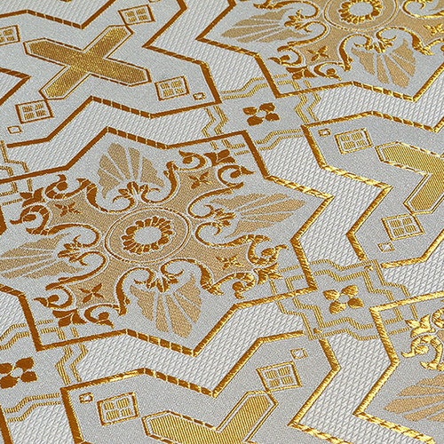 White Liturgical Brocade Fabric Church Fabrics Red Gold | Etsy