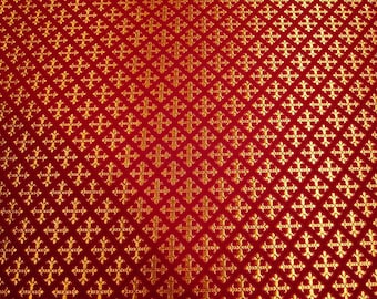 Small Cross Brocade Fabric, White Gold brocade, Purple, Black Gold, Black Silver, Church Fabric for Deacon Vestments