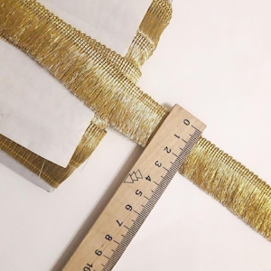 Frange metalliche Trim 1 in, 1 1/2 di larghezza, fornitura di velo calice, coperture, panni per altare, progetti di cucito, arredamento per la casa, creazione, fai-da-fai-da-sé