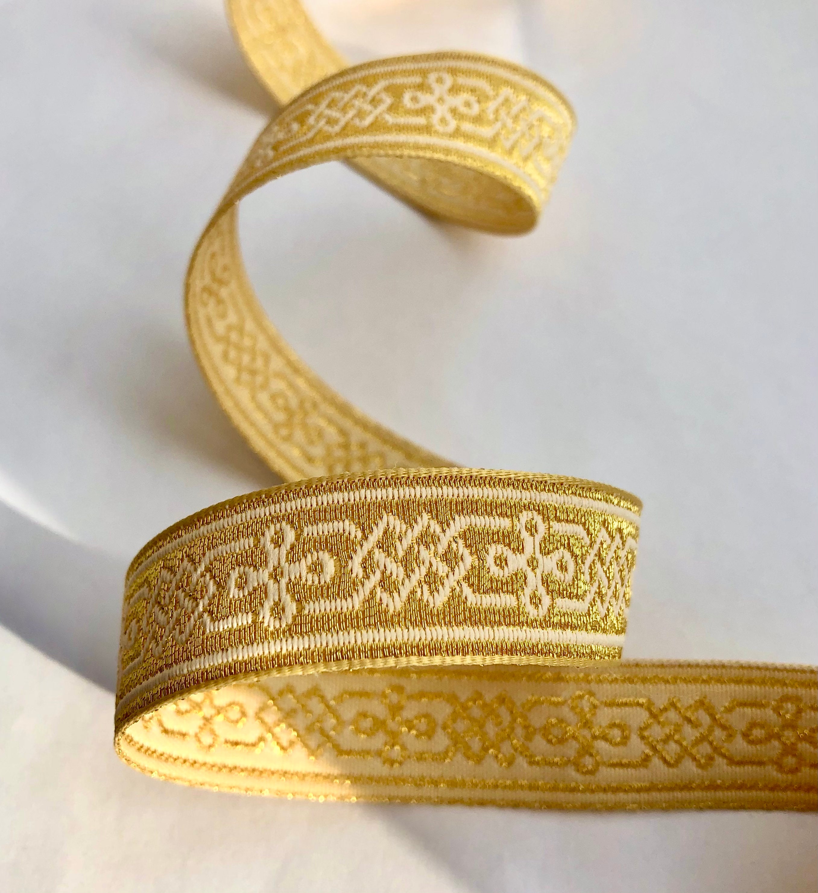 White Gold Ribbon Border Trim 2cm width Remnant 3meters Etsy