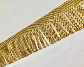 Gold Bullion Fringe 5 cm or 3.5 cm Width, Full Metallic Fringe High Quality, Supply Decoration, Gold Bullion Trims, Sewing Home Decor