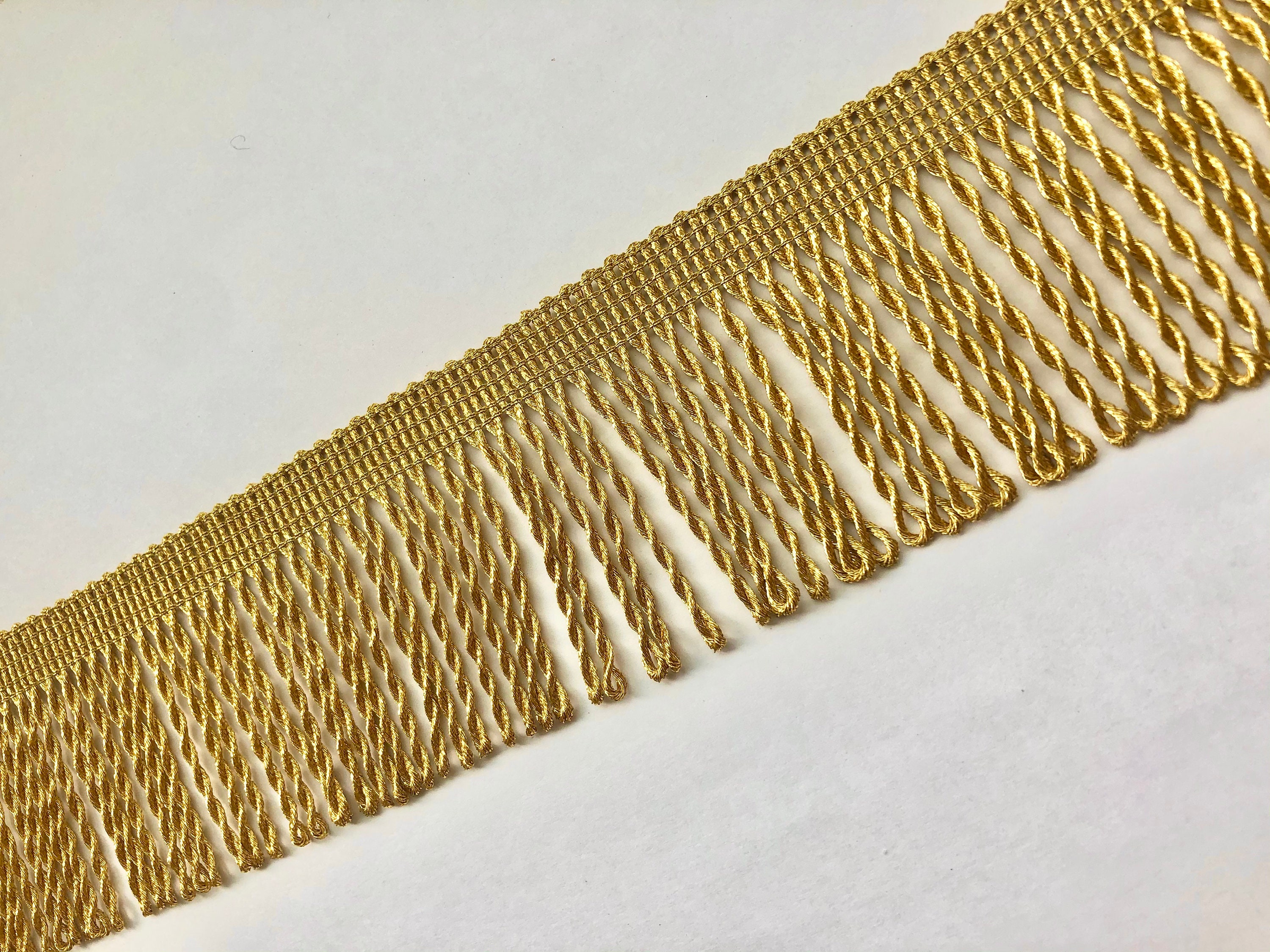 Gold Bullion Fringe Trim,2.5'' Wide for Sewing DIY Decoration [10 Yards]