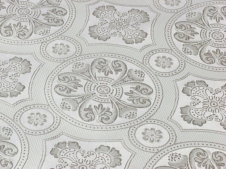 Tela con estampado bizantino, tela litúrgica de todos los colores, tela para vestimentas, tela litúrgica, brocado azul dorado, brocado rojo dorado, brocado blanco dorado imagen 14
