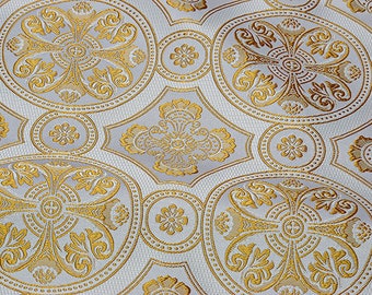Church Byzantine Pattern Fabric Non metallic brocade Clergy Vestment Brocade 165 cm Wide, Church Fabric, Altar Boy Robe Vestments