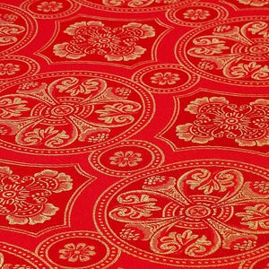 Tela con estampado bizantino, tela litúrgica de todos los colores, tela para vestimentas, tela litúrgica, brocado azul dorado, brocado rojo dorado, brocado blanco dorado imagen 17