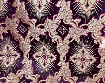 Vestment Brocade on Sale Remnant Sunny Cross for Altar Cloth Ecclesiastical Clothing, Deacon Vestments