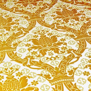 Yellow Gold Brocade, Church Fabric for Clergy Vestment, Liturgical Fabric, Ecclesiastical Apparel, Sewing Church Goods, Altar Fabrics