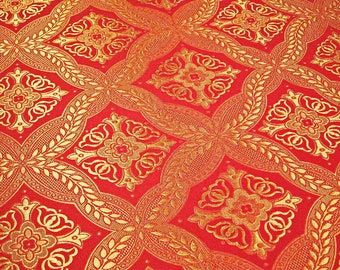 Liturgical Vestments Brocade 165 cm wide, Religious printed Brocade, Vestments Fabric, Dalmatic Robe Brocade, Priest vestments fabrics