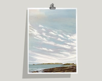 Maine landscape wall art coastal landscape art print 11x14 living room coastal art print wall decor