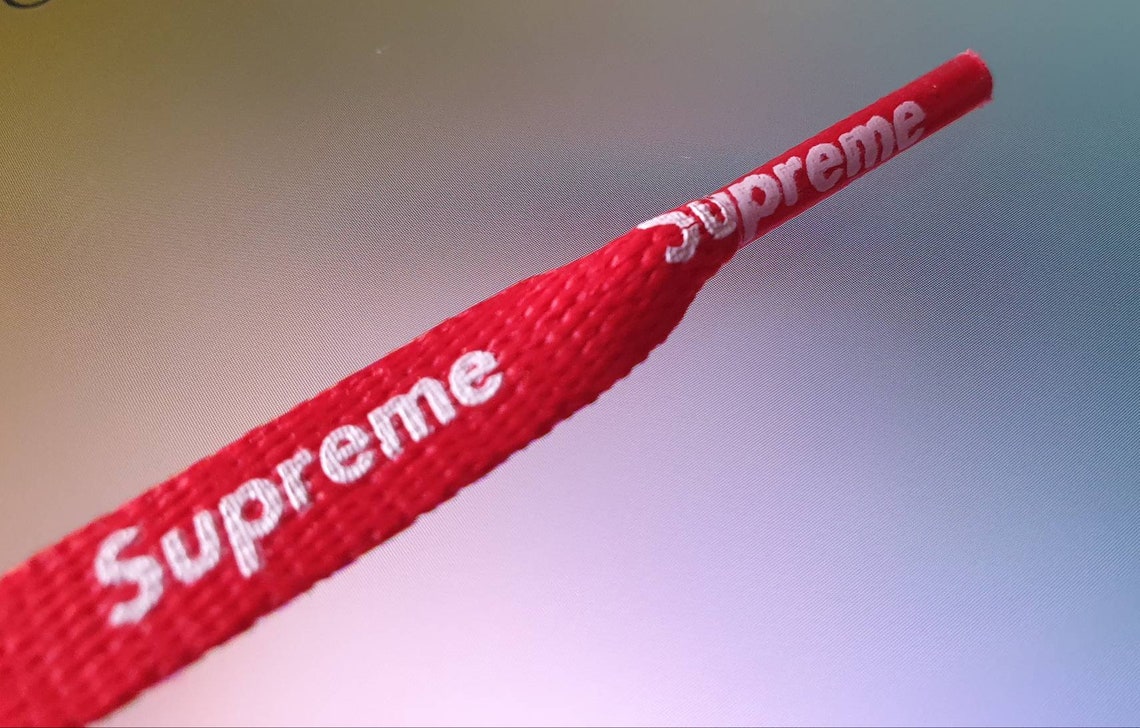 Supreme Pair of Red Supreme 120cm Shoelaces New PLUS original Etsy