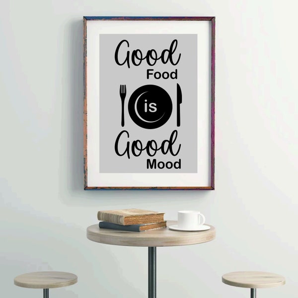 Good Food is Good Mood Printable wall art, Sign SVG, PDF, Eps and dxf file