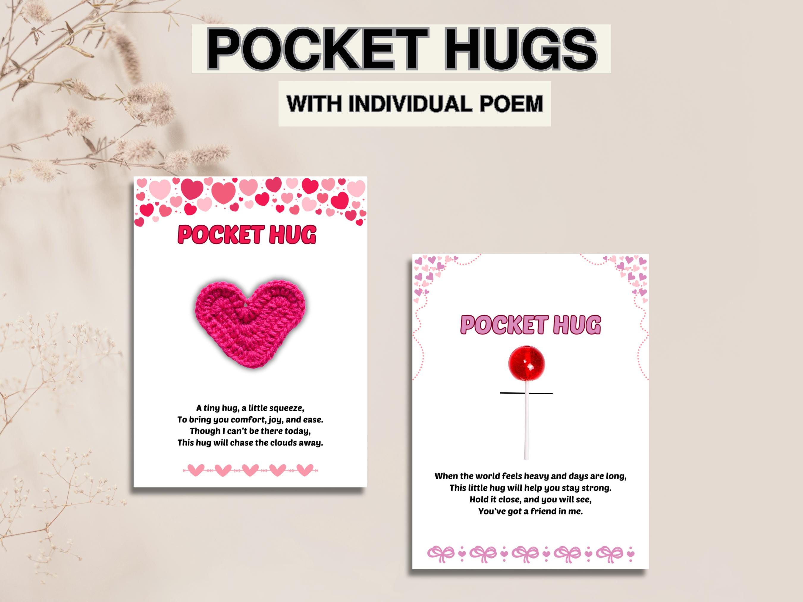 Printable Pocket Hug Cards Token Pocket Cards Crochet Pocket Hug Printable Cards Candy Holder ...