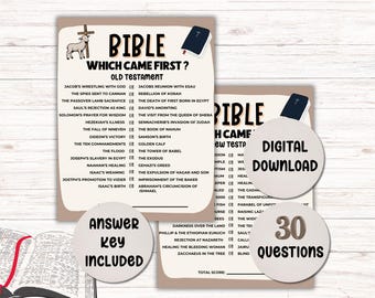 Bible Trivia Game, Home Study, Church Activity (Digital Download) VBS games, women’s circle games, fun Christian games