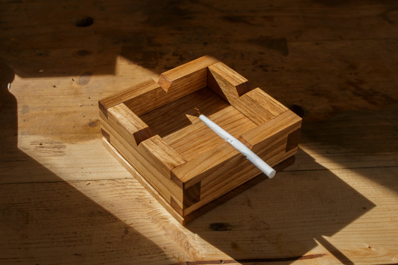 Handmade Wooden Ash Tray in Chestnut with lid Etsy