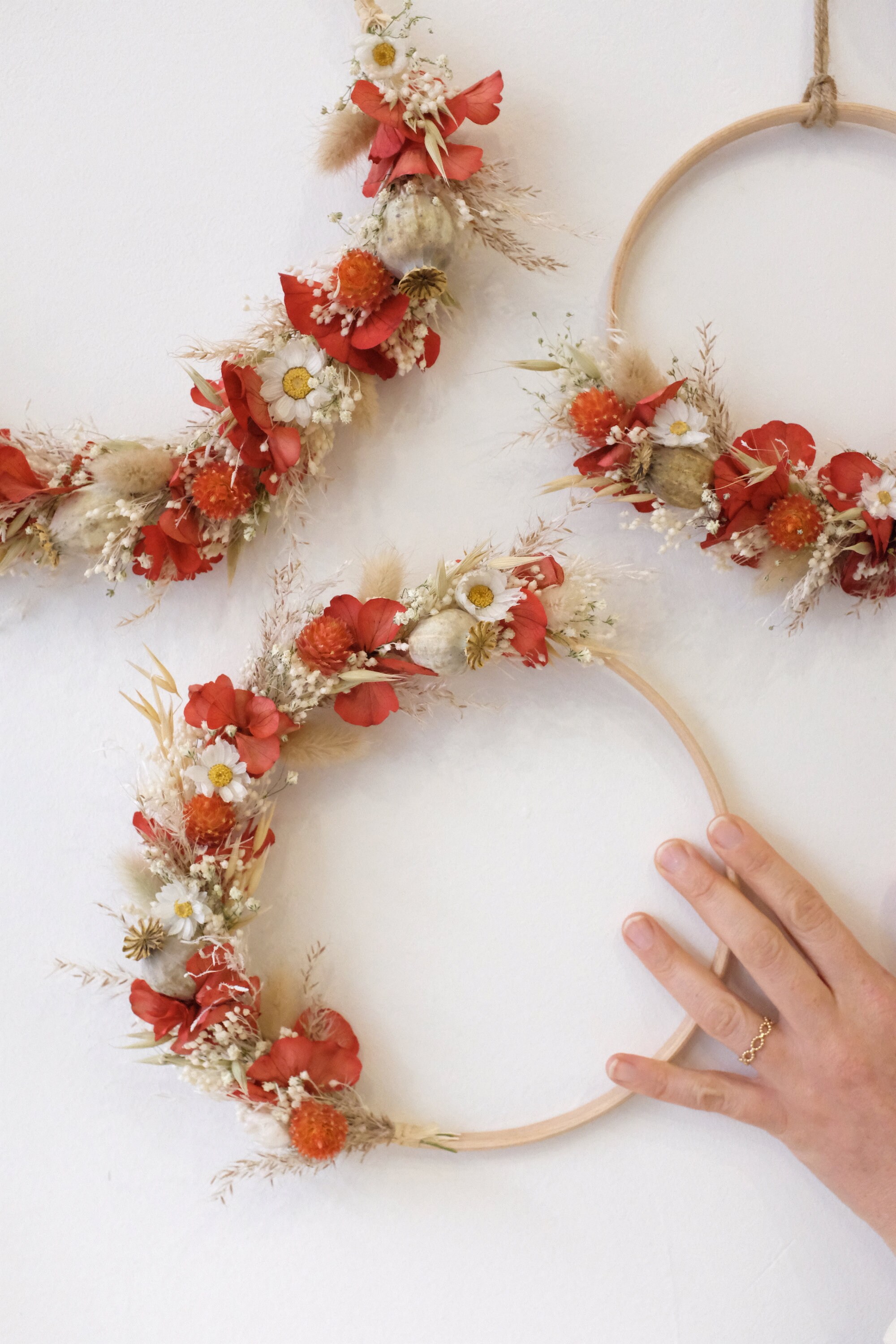 Couronne Murale Coquelicot - Fleurs Séchées & Stabilisées