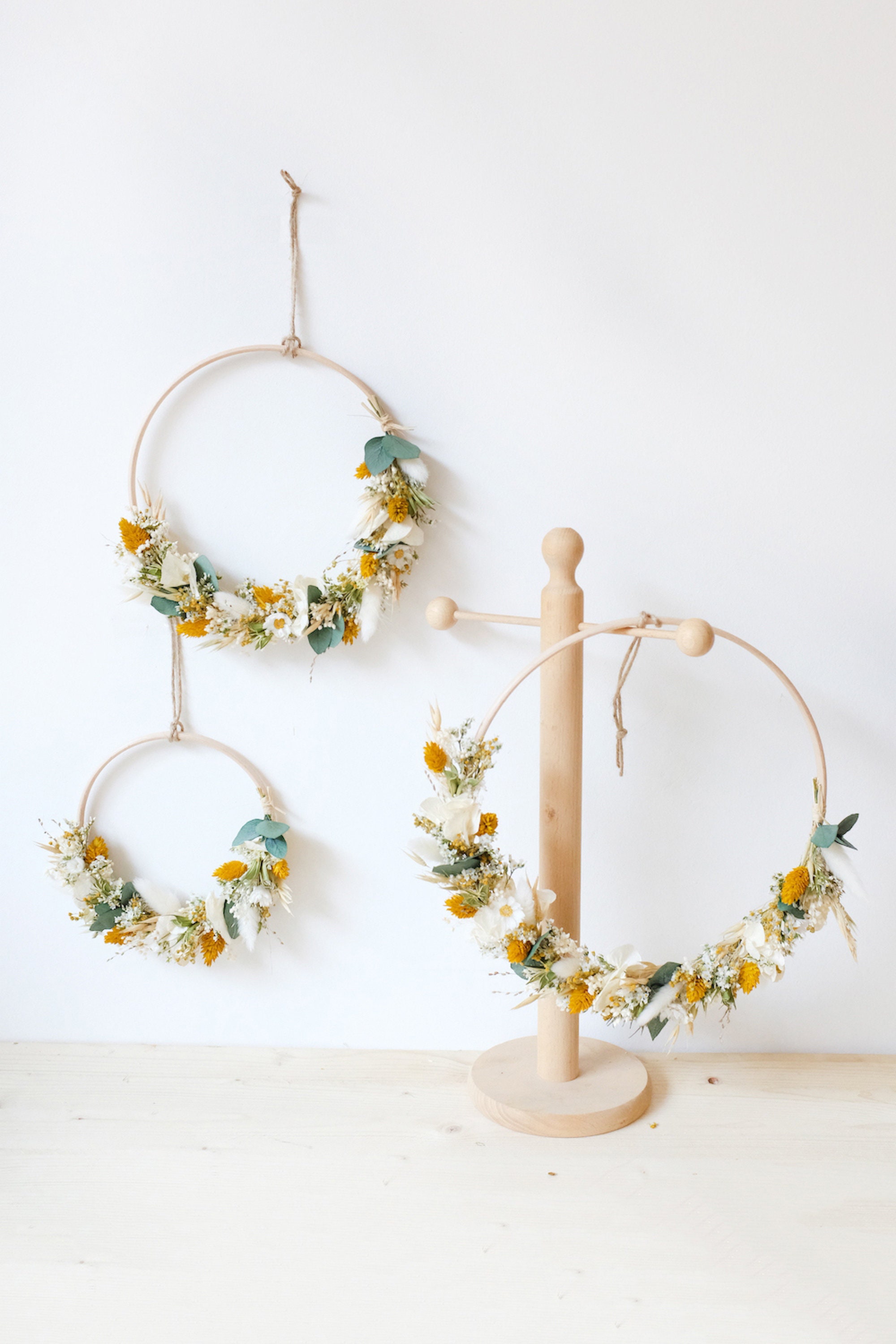 Couronne Murale Ambre - Fleurs Séchées & Stabilisées