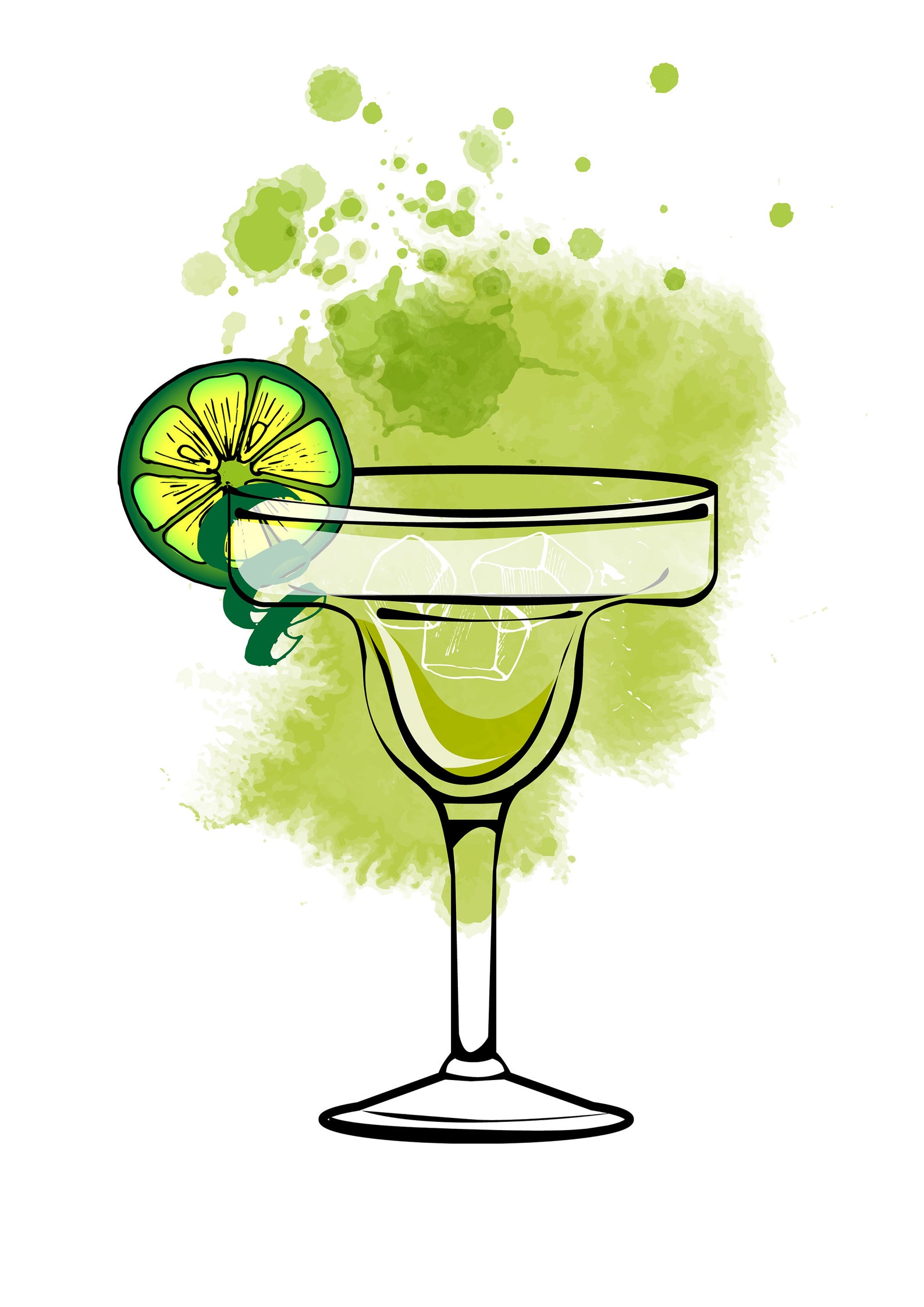 Margarita Watercolor Digital Art Print. Printable Wall Art. Etsy