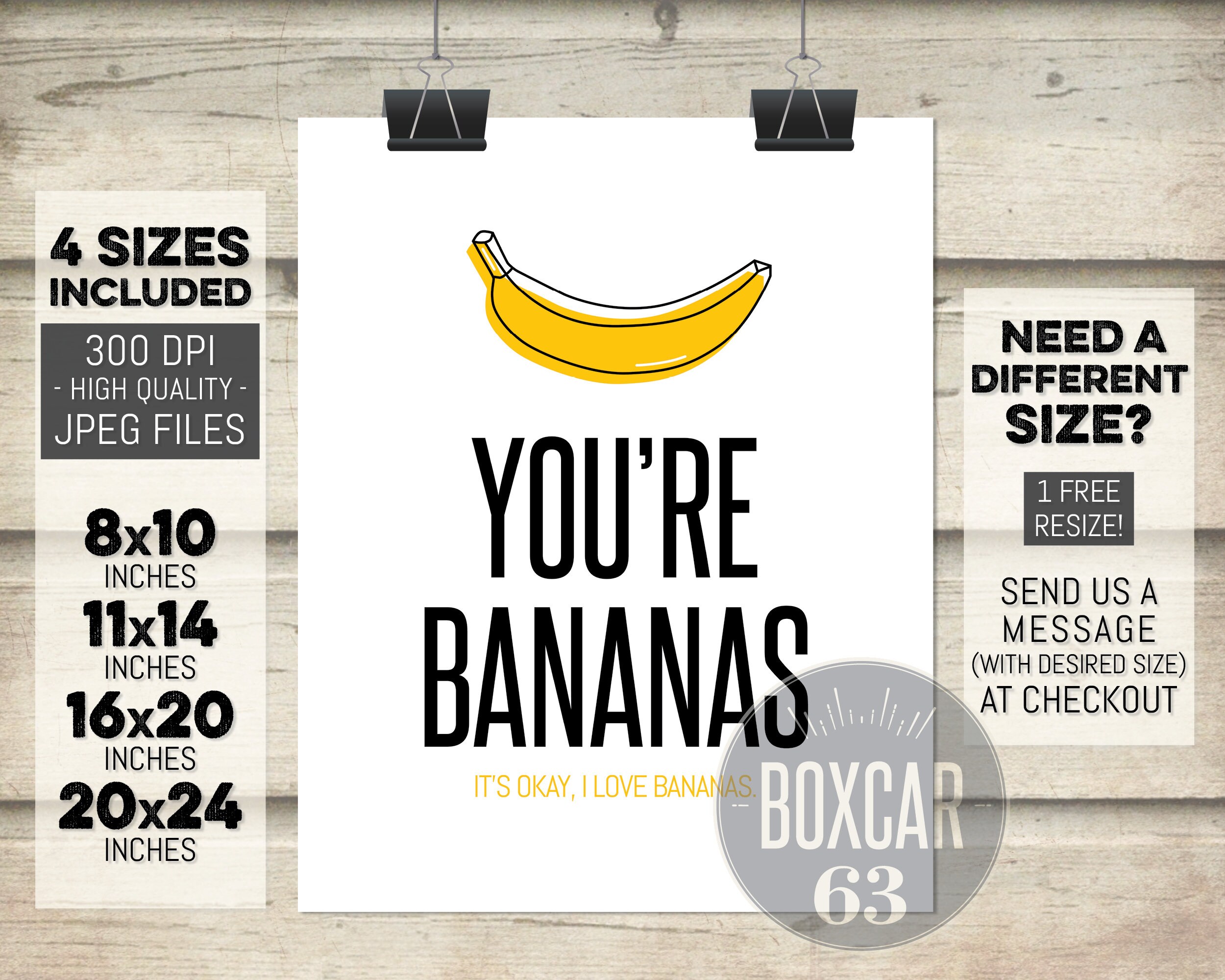 You're Bananas It's okay I love Bananas Instant Etsy