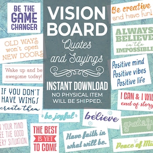 Christian Clip Art: Vision Board Book | Create Powerful Future Life Goals Using 120+ Pictures, Uplifting Sayings and Bible Verses (Vision Board