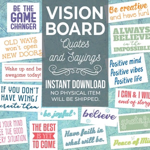 Vision Board Kit for Teens, Dream Board Words, 2022 Vision Board Set, Goal  Setting Printable, Motivational Cards, Digital Instant Download 