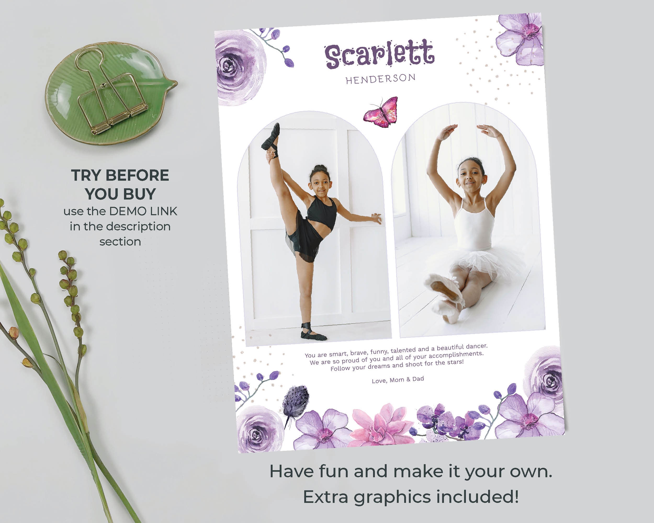 Dance Recital AD TEMPLATE Selfediting in Corjl Purple Garden Design 8 Dance Recital AD TEMPLATE Selfediting in Corjl Purple Garden Design 8