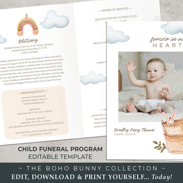 Infant Funeral Program - Etsy