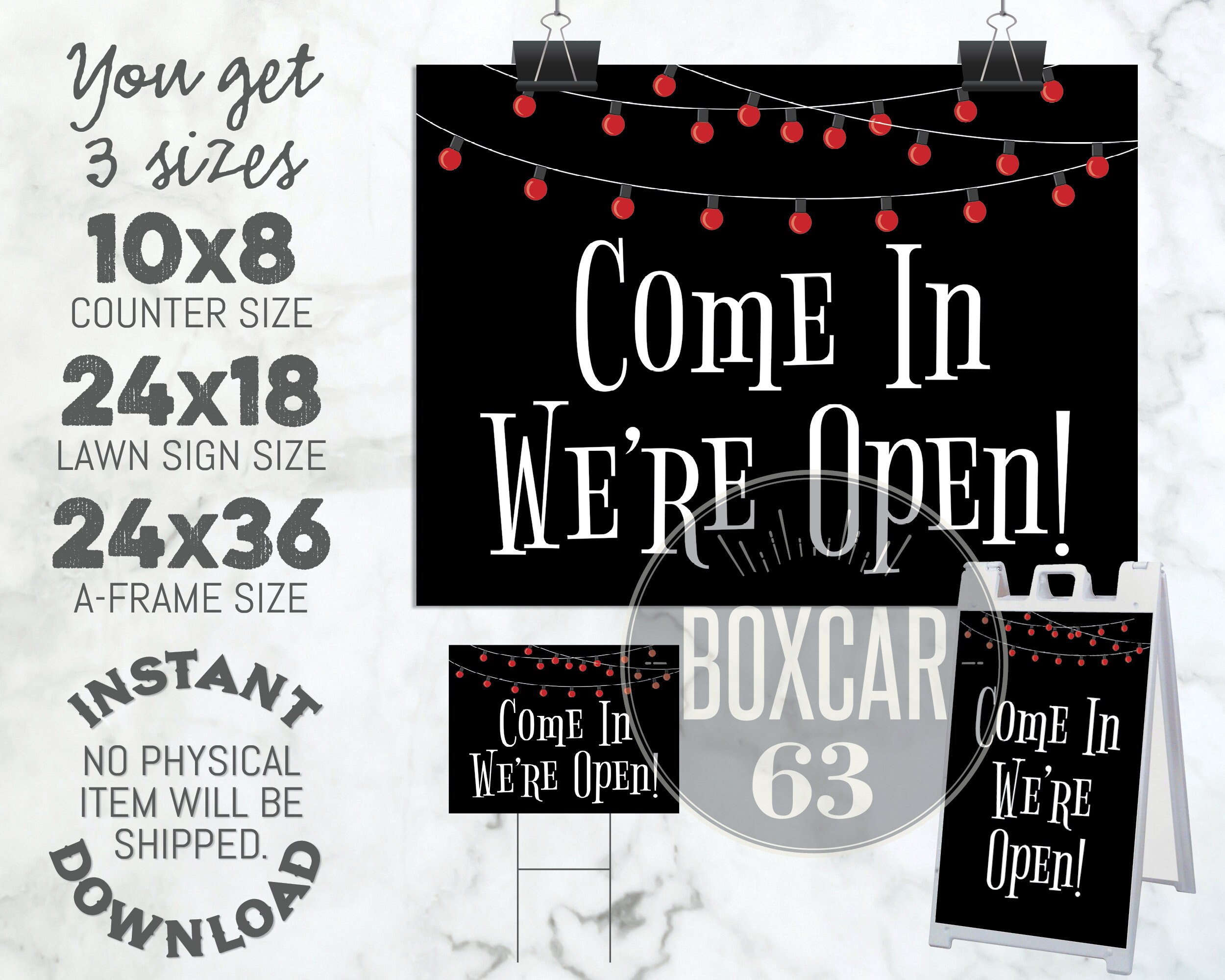 Come In We're Open Sign Printable Instant Download | Etsy