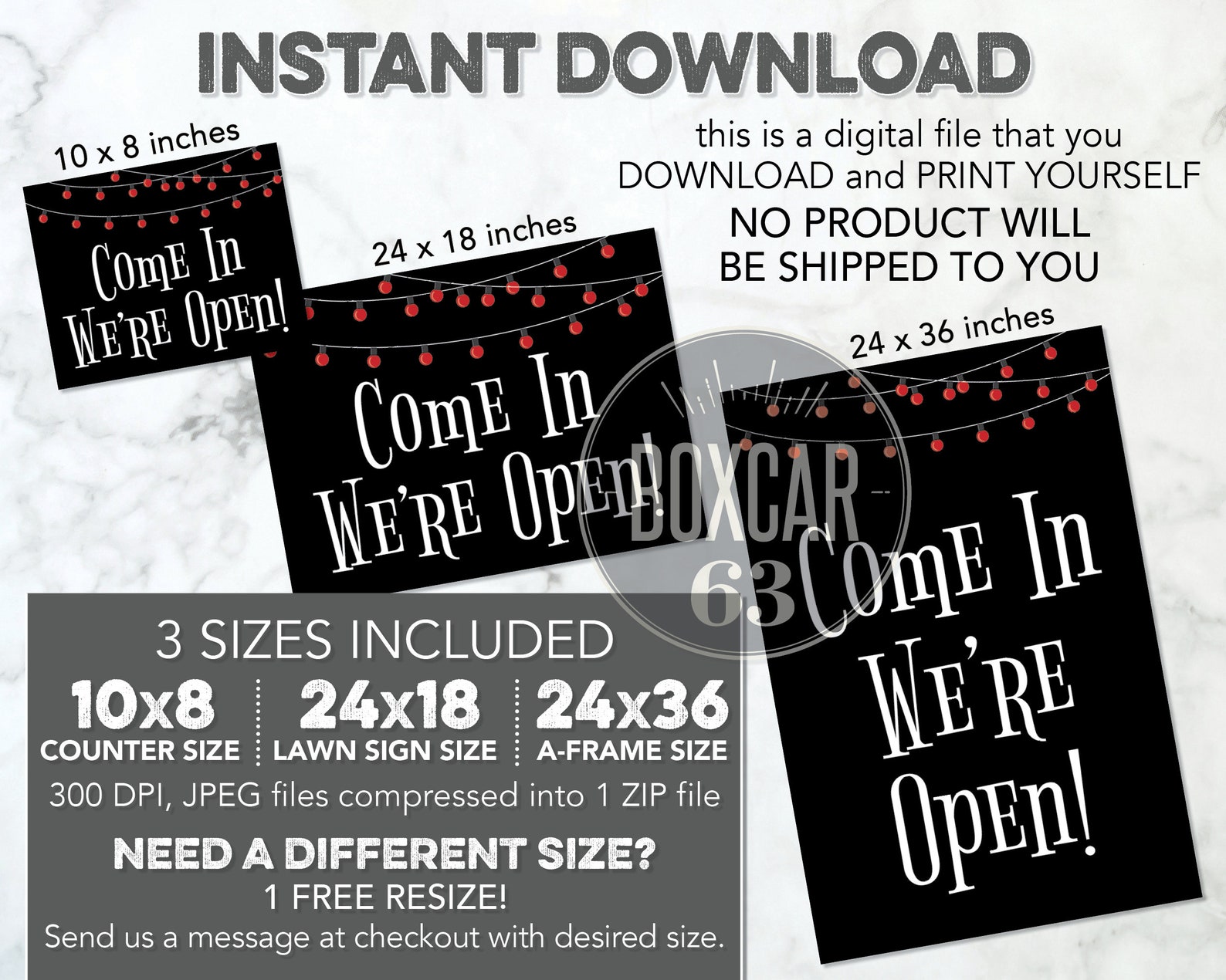 Come In We're Open Sign Printable Instant Download | Etsy