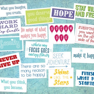 Vision Board Quotes/Sayings | INSTANT DOWNLOAD | Scrapbooking | Inspirational | Manifest Goals & Future | 4-Page PDF | 8.5x11 inches image 2